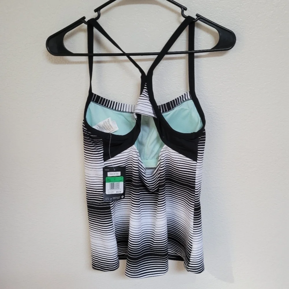 Nike Black and White Striped Tank Top